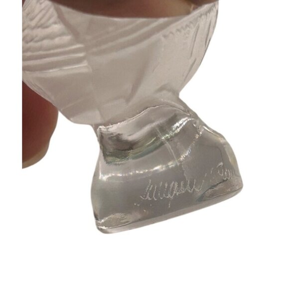 Lalique Frosted Crystal quail Partridge Bird Figurine Signed Collectible 2.25 In - Picture 4 of 5